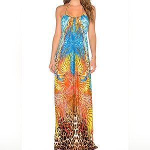 Sky Phoenix Turquouse Maxi Halter Dress